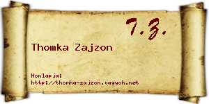 Thomka Zajzon névjegykártya